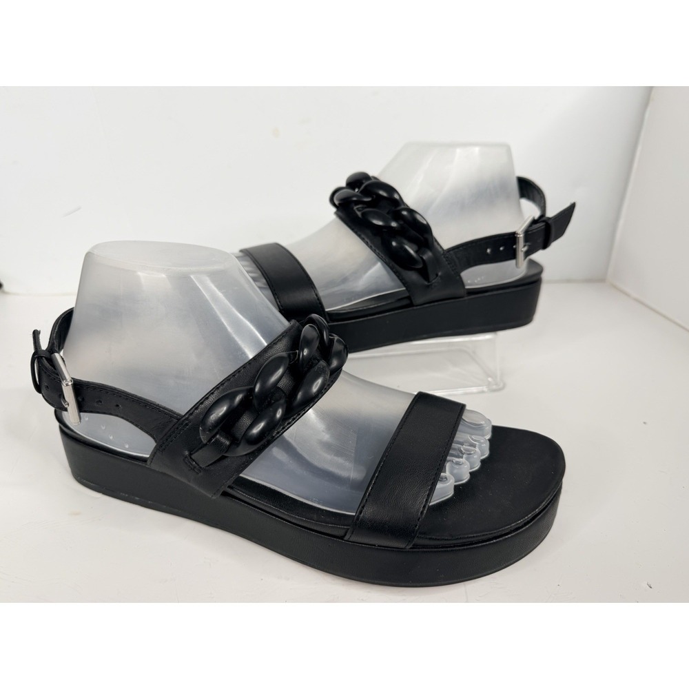 Kohls Edith Black Chain Strap Platform Slingback Sandals Womens 8.5 EDITHBLACK